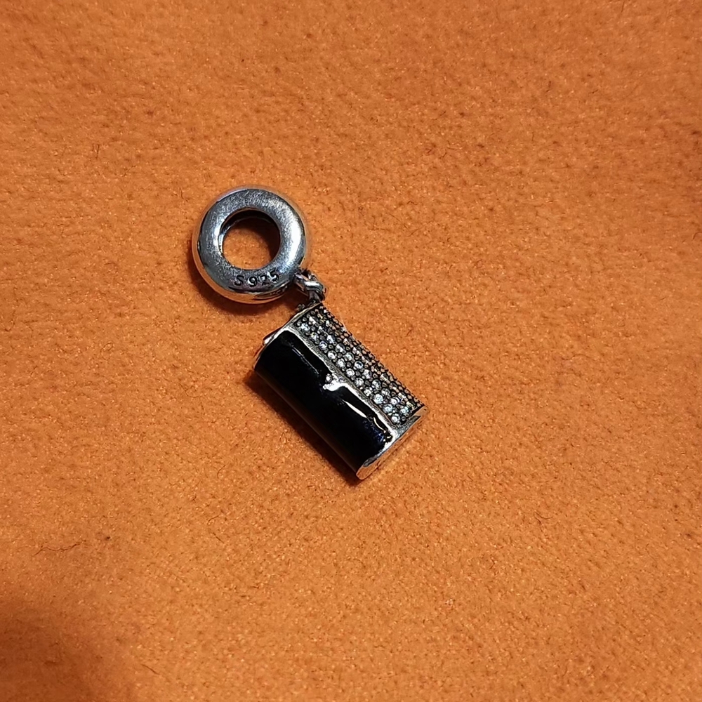 Silver and Black Charm Pendant